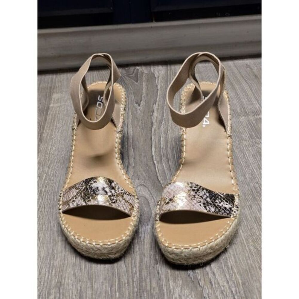 Soda‎  Women's Snakeskin Print Wedge Shoes Size 7.5